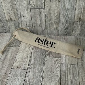 Perka set of steel aluminum straws and brush cleaner new